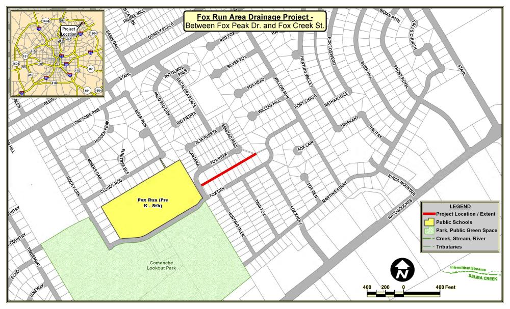 Fox Run Area Drainage Project  Map
