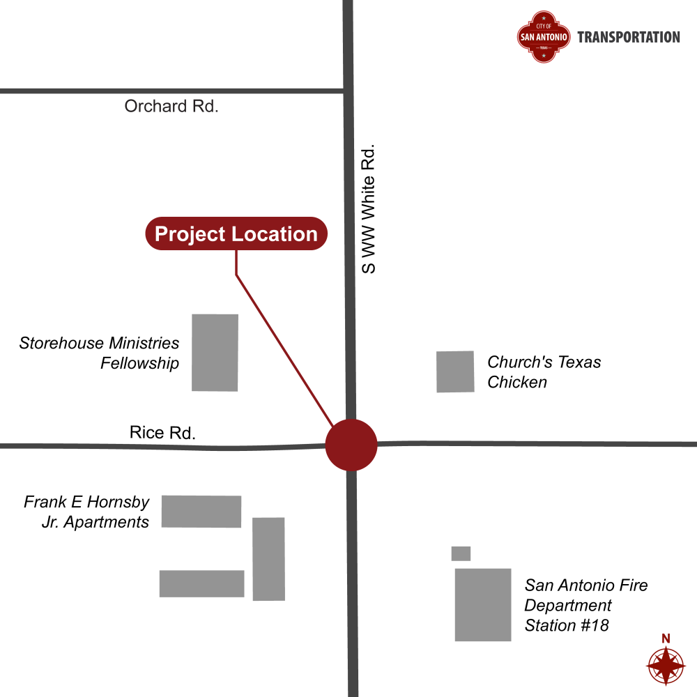 improvements identified at intersection of ww white road and rice road