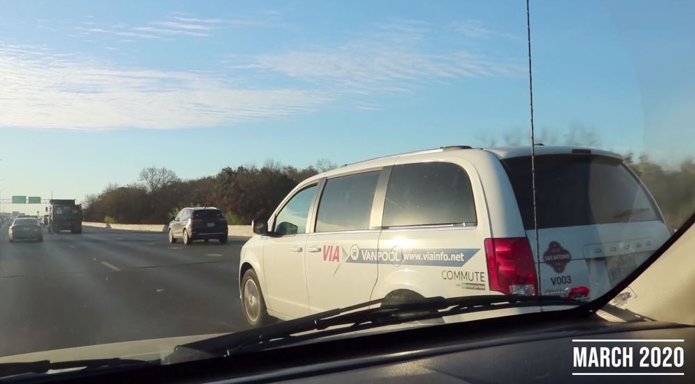image of VIA vanpool on highway