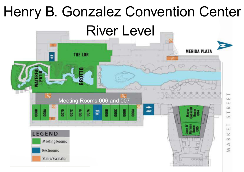 Map of the Henry B Gonzalez Convention Center River Level