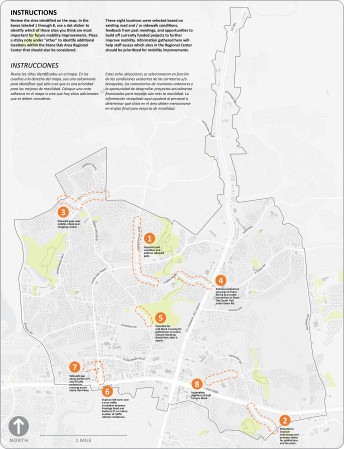 Mobility: Review the sites identified here and rank them in order from 1 through 8 with 1 being the top priority for the most important location for future mobility improvements.