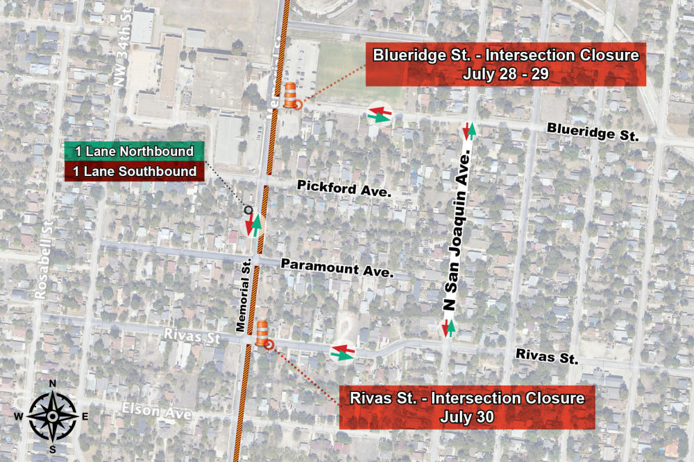 Lane Closure Update - Detour Route Map
