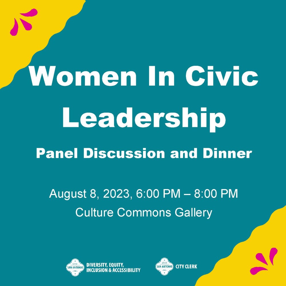 Women in Civic Leadership Panel Discussion and Dinner; August 8, 2023 6:00 PM-8:00 PM Culture Commons Gallery