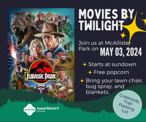 POSTPONED to MAY 17 / Movies By Twilight at McAllister Park