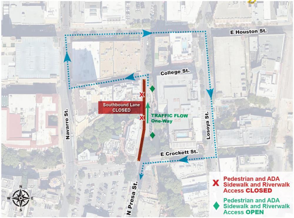 N. Presa St. Bridge Map