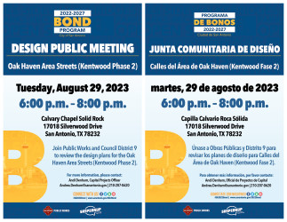 2022 - 2027 Bond Project: Oak Haven Area Streets (Kentwood Phase 2) Design Public Meeting